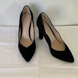 Pelle Moda Classic Suede Black Pumps 4 inch Heels Size 6.5